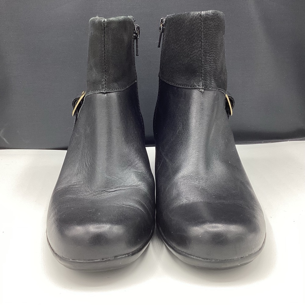 Clarks Ingalls Dover Black Leather Ankle Boots
